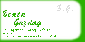 beata gazdag business card